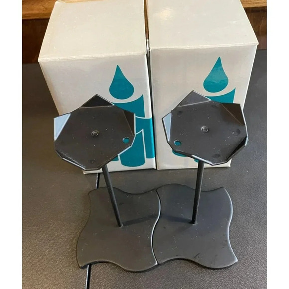 Partylite P0102 Windswept Base Candle Holders Set Of 2 In Original Box 7.5" Tall - Picture 2 of 6